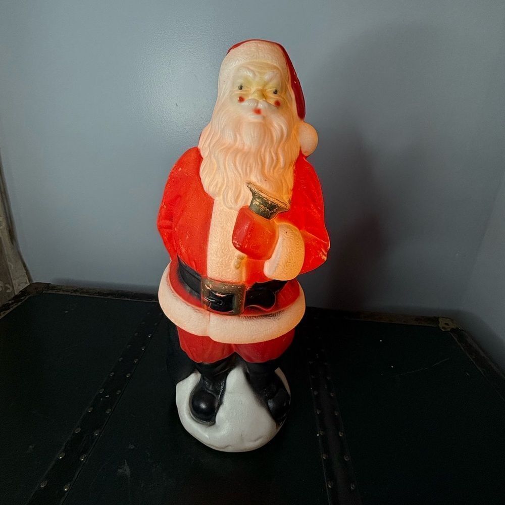 Vintage Empire 19” Plastic Blow Mold Santa Clause Lighted WORKS Christmas
